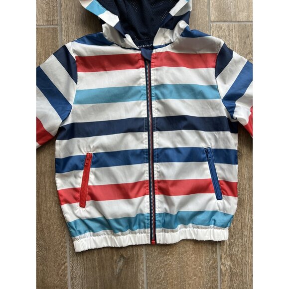 Andy & Evan Boys Striped Hooded Jacket Sz 6 - Picture 3 of 8